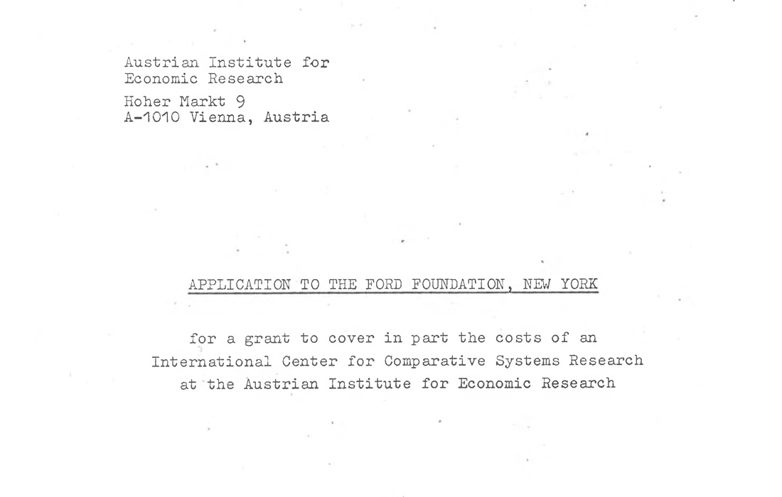 Application to the Ford Foundation 1969